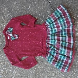 Youngland Girls Christmas Dress Sparkle Plaid Bow 5